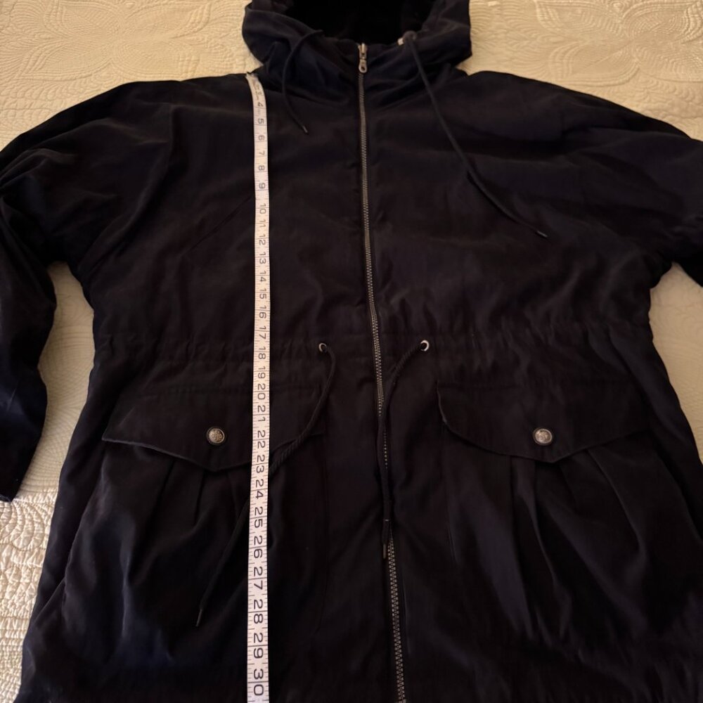 Women's Black Reverseable Hooded Jacket - Picture 4 of 6